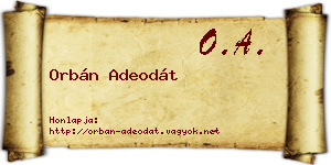 Orbán Adeodát névjegykártya