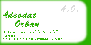 adeodat orban business card